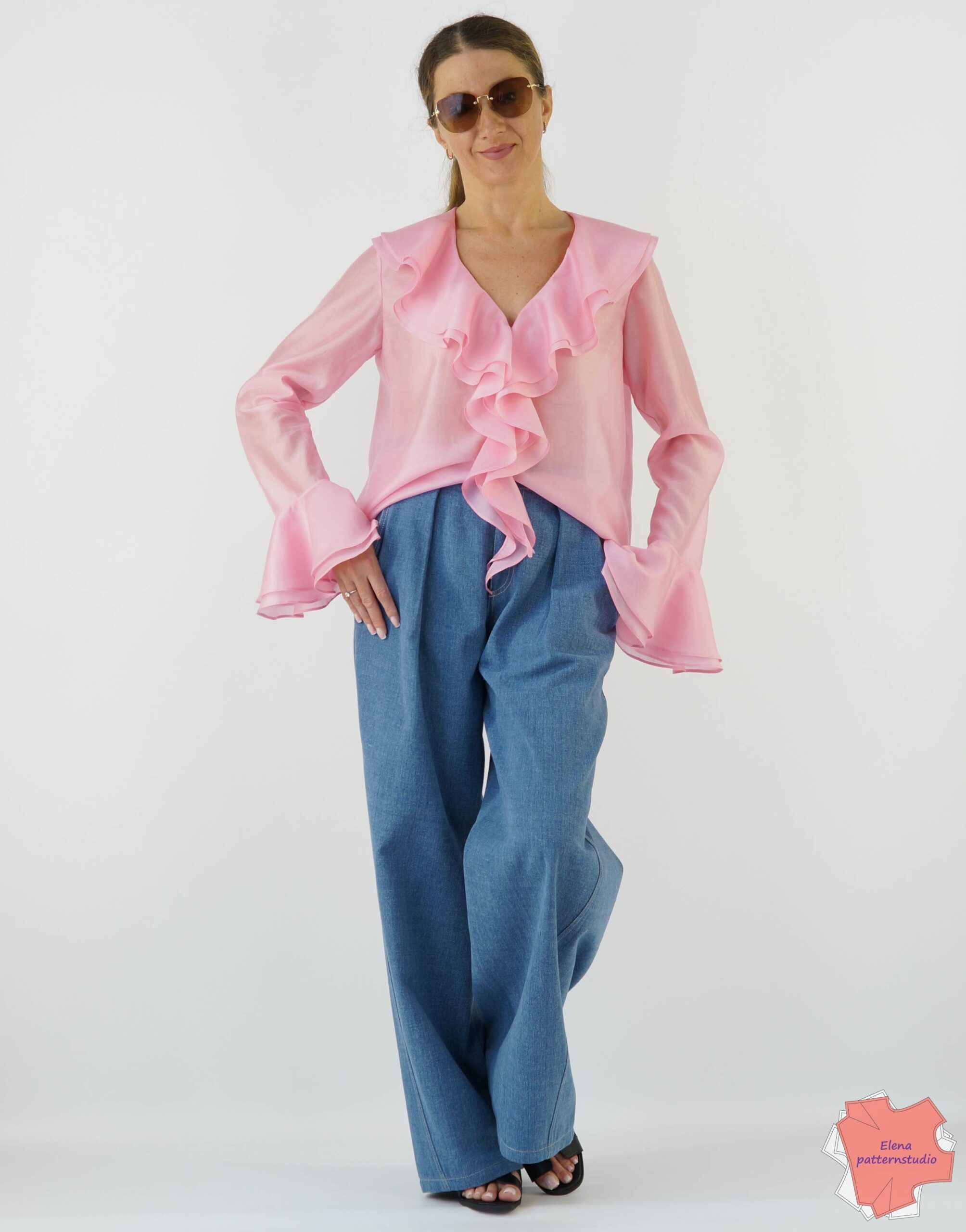 183 Pattern of boho blouse and jeans buy in online store7916-01