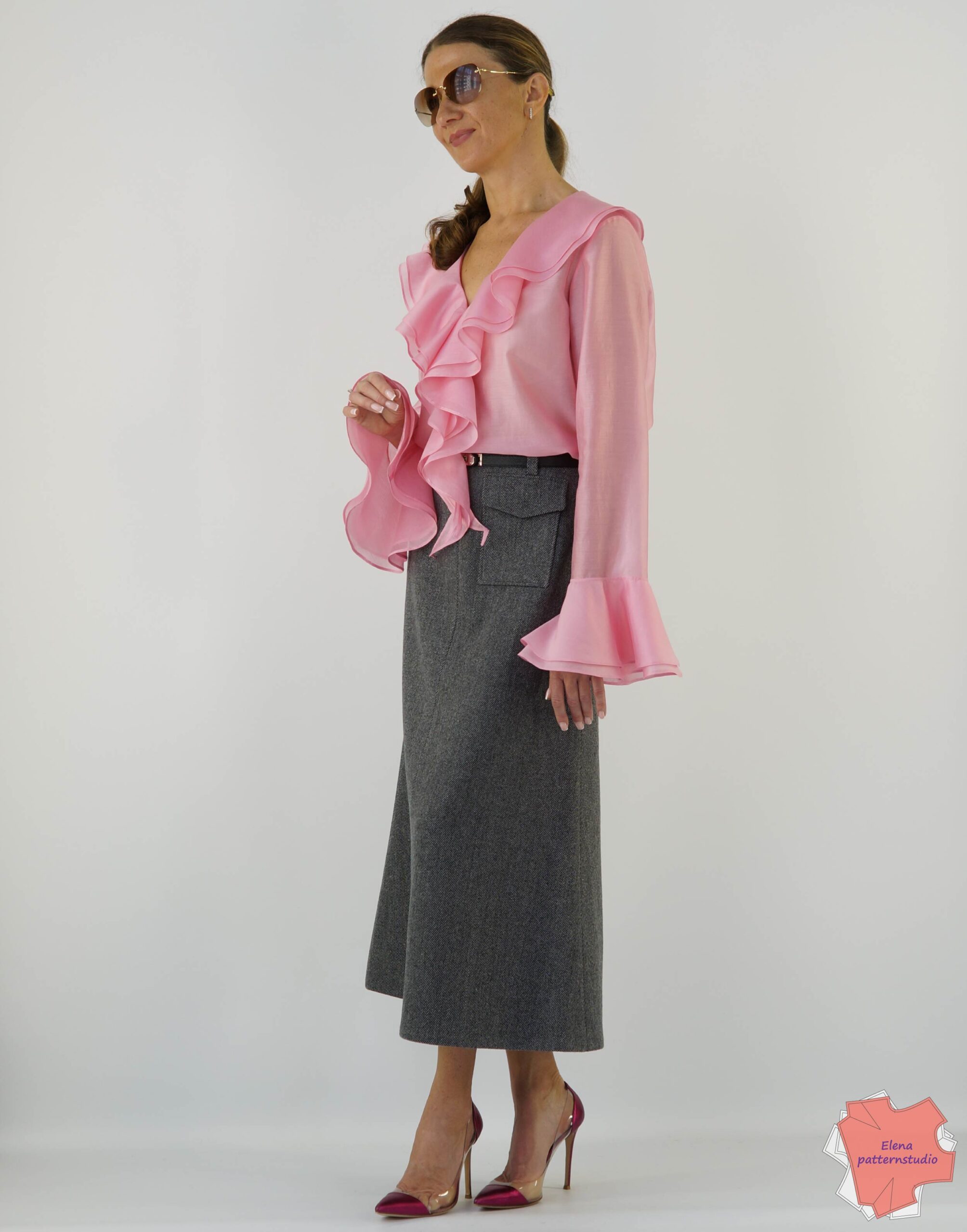 183 Pattern of summer boho blouse with skirt for office buy 7975-01